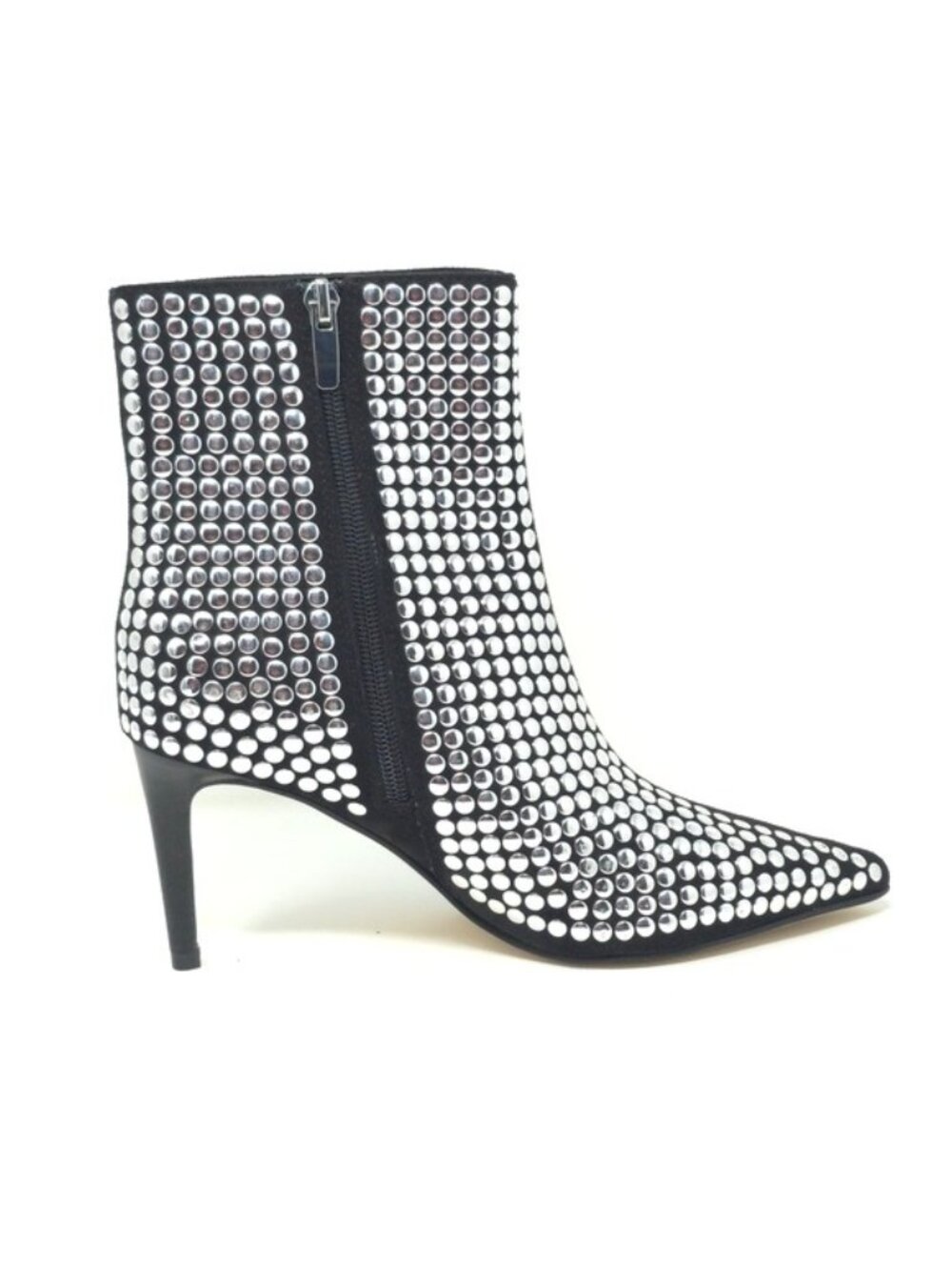Nine West Mitten Black Studded Pointed Toe Ankle Booties 6M - Picture 5 of 12